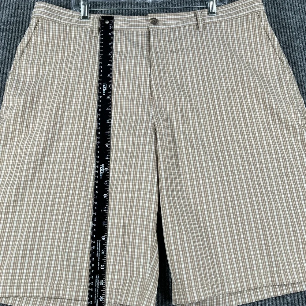 Adidas Mens Shorts 40 Brown Plaid Chino Golf 11